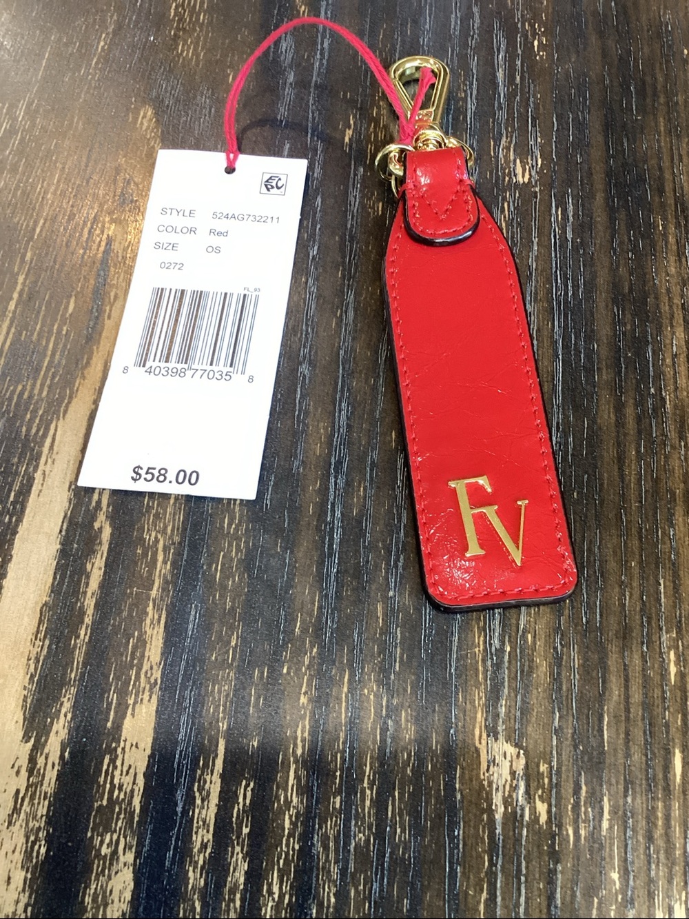 Frances Valentine Red Patent Leather Key Holder Bag Charm